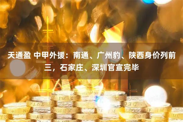 天通盈 中甲外援：南通、广州豹、陕西身价列前三，石家庄、深圳官宣完毕